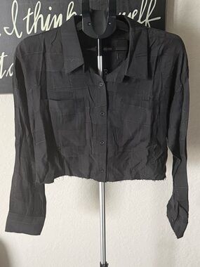 Papermoon Cropped Button Down Top NWT
